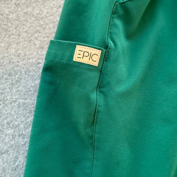 Epic Unisex Green Scrub Pants MD Elastic Waist Drawstring Stretch Pockets Durabl - Picture 2 of 7